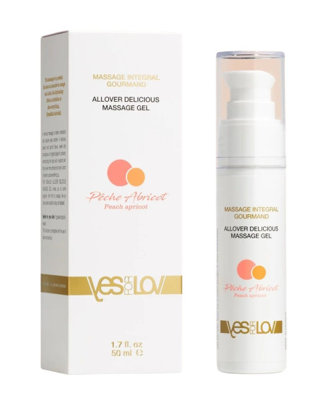 Массажный гель-смазка Allover Delicious Massage Gel с ароматом персика и абрикоса - 50 мл.