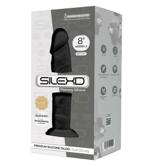 Черный фаллоимитатор на присоске Model 2 - 19,7 см.