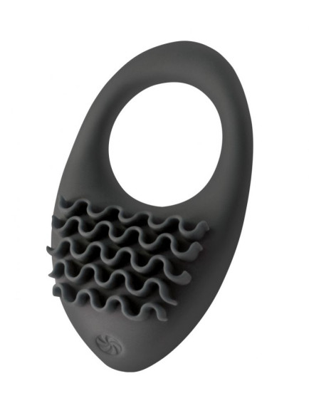 Черное перезаряжаемое эрекционное виброкольцо Stellar