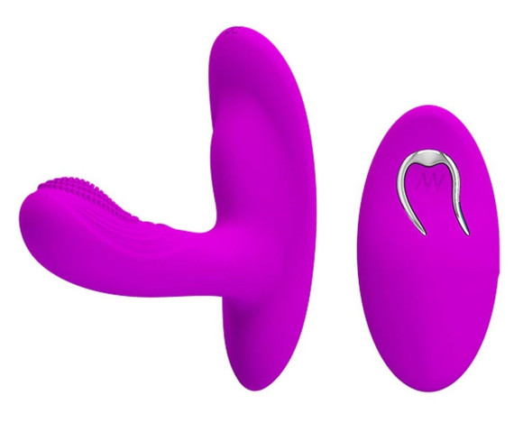 Лиловый вибромассажёр с движущимися шариками Magic Finger