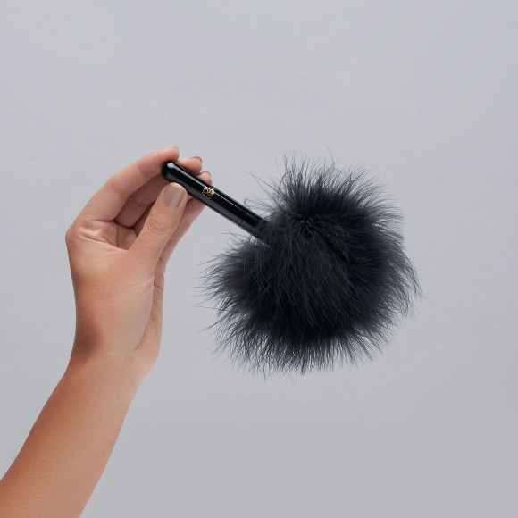 Черная перьевая кисточка с гладкой ручкой