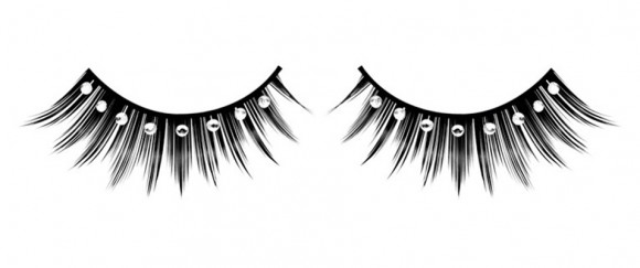 Чёрные ресницы со сверкающими стразами