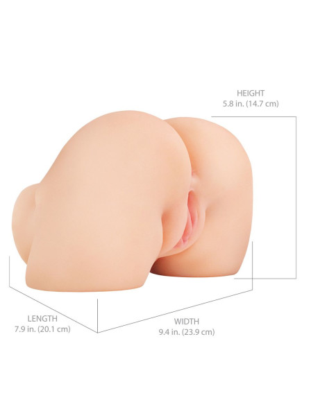 Телесный мастурбатор-полуторс с вибрацией Shake That Ass