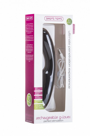 Чёрный перезаряжаемый вибратор Rechargeable G-Lover - 21 см.
