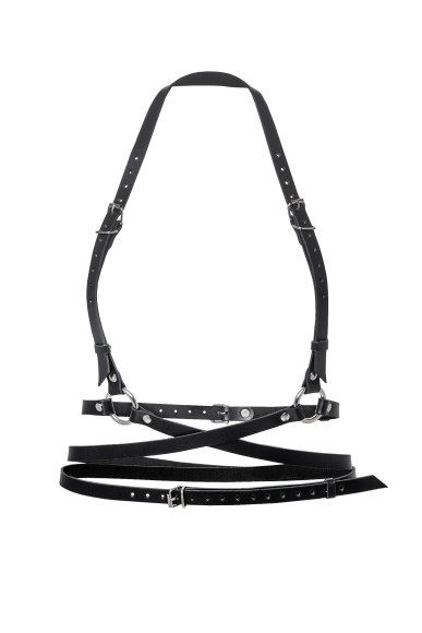 Черная кожаная портупея «Осанка»