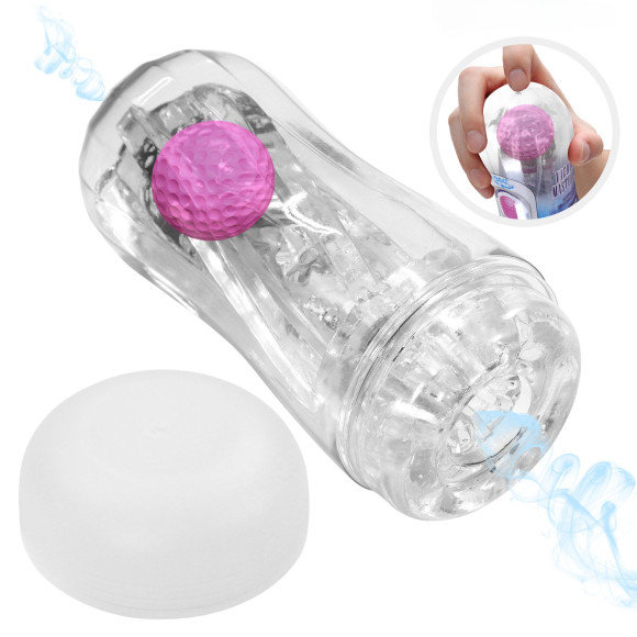 Прозрачный мастурбатор с подвижным шариком