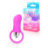 Розовый вибромассажер с рельефной поверхностью и петелькой
