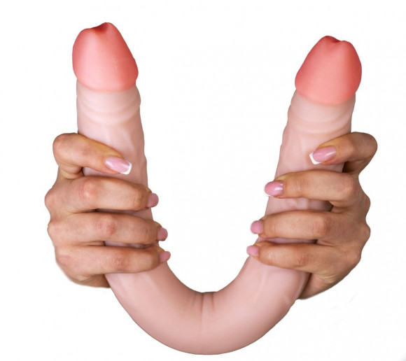 Двусторонний фаллоимитатор из неоскин - 49,5 см.