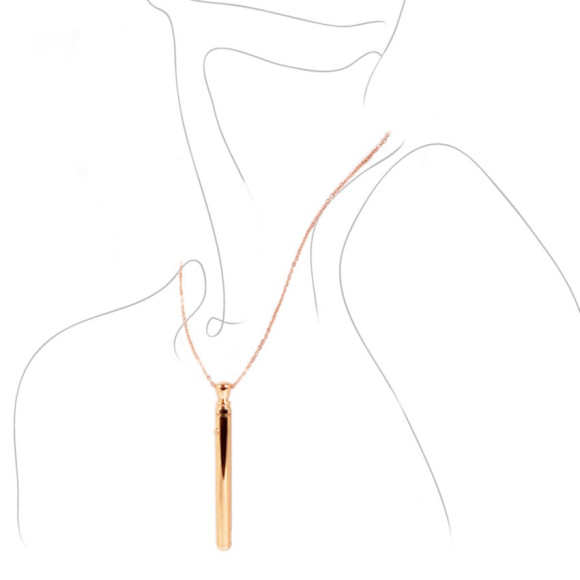 Золотистая подвеска-вибратор Genie Flirting Pen