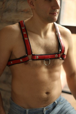 Черно-красная мужская портупея Black-Red