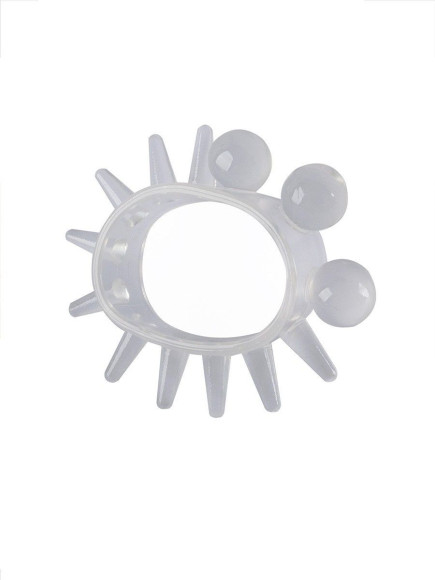 Эластичное эрекционное кольцо с шариками и лучами