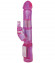 Розовый вибромассажёр с вращающимися шариками и клиторальным зайчиком GOOD VIBES SLIM PURPLE VIBE - 26 см.
