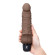 Коричневый вибратор с клиторальным выступом 7  Realistic Vibrator - 21,5 см.