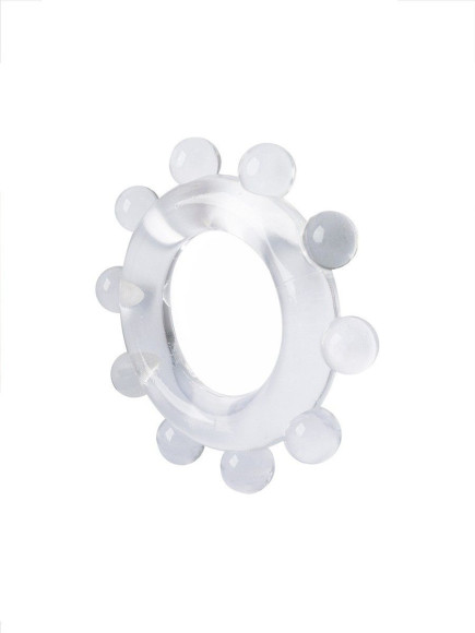 Прозрачное эрекционное кольцо со стимулирующими шариками