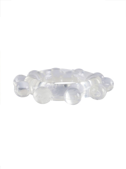 Прозрачное эрекционное кольцо со стимулирующими шариками