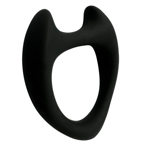 Черное эрекционное кольцо с рожками Wooomy Toro M