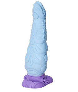 Голубой фантазийный фаллоимитатор  Снежный дракон  - 28,5 см. 