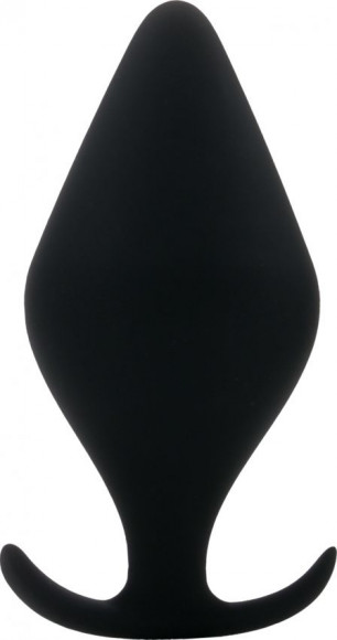 Чёрная анальная пробка Butt Plug with Handle Small 