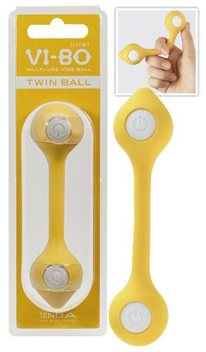 Жёлтый двусторонний вибратор VI-BO TWIN BALL 