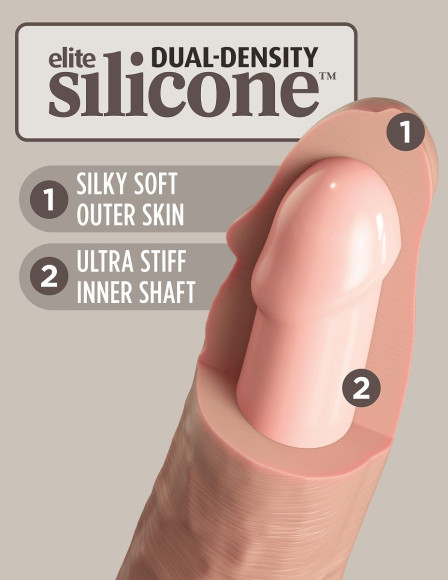 Телесный фаллоимитатор 8  Silicone Dual Density Cock - 22,8 см.