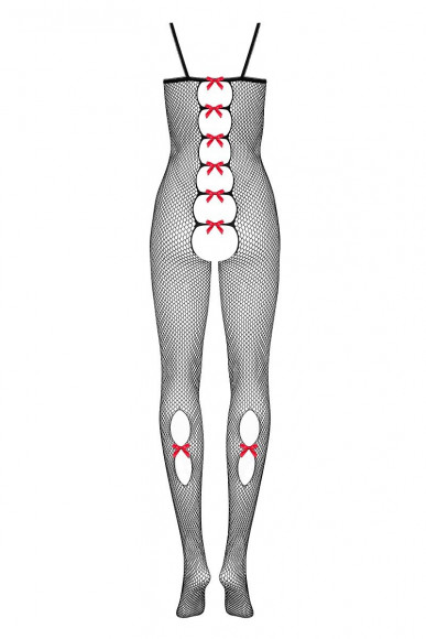 Комбинезон-сетка с алыми бантиками
