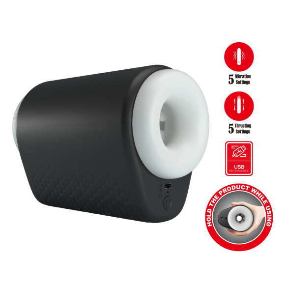 Черный автоматический вибромастурбатор Dj Girl