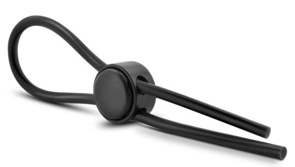 Черное силиконовое лассо на пенис SILICONE LOOP COCK RING 