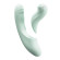 Мятный вибратор-кролик из 2 частей Fatima - 19 см.