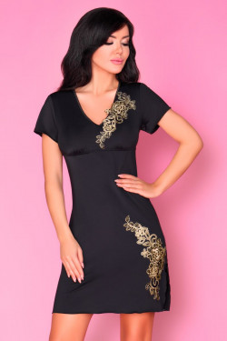 Эффектная сорочка Medea с золотистой вышивкой