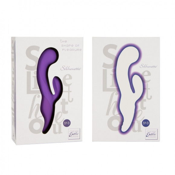 Фиолетовый вибромассажер Silhouette S13 с клиторальным стимулятором - 19,8 см.
